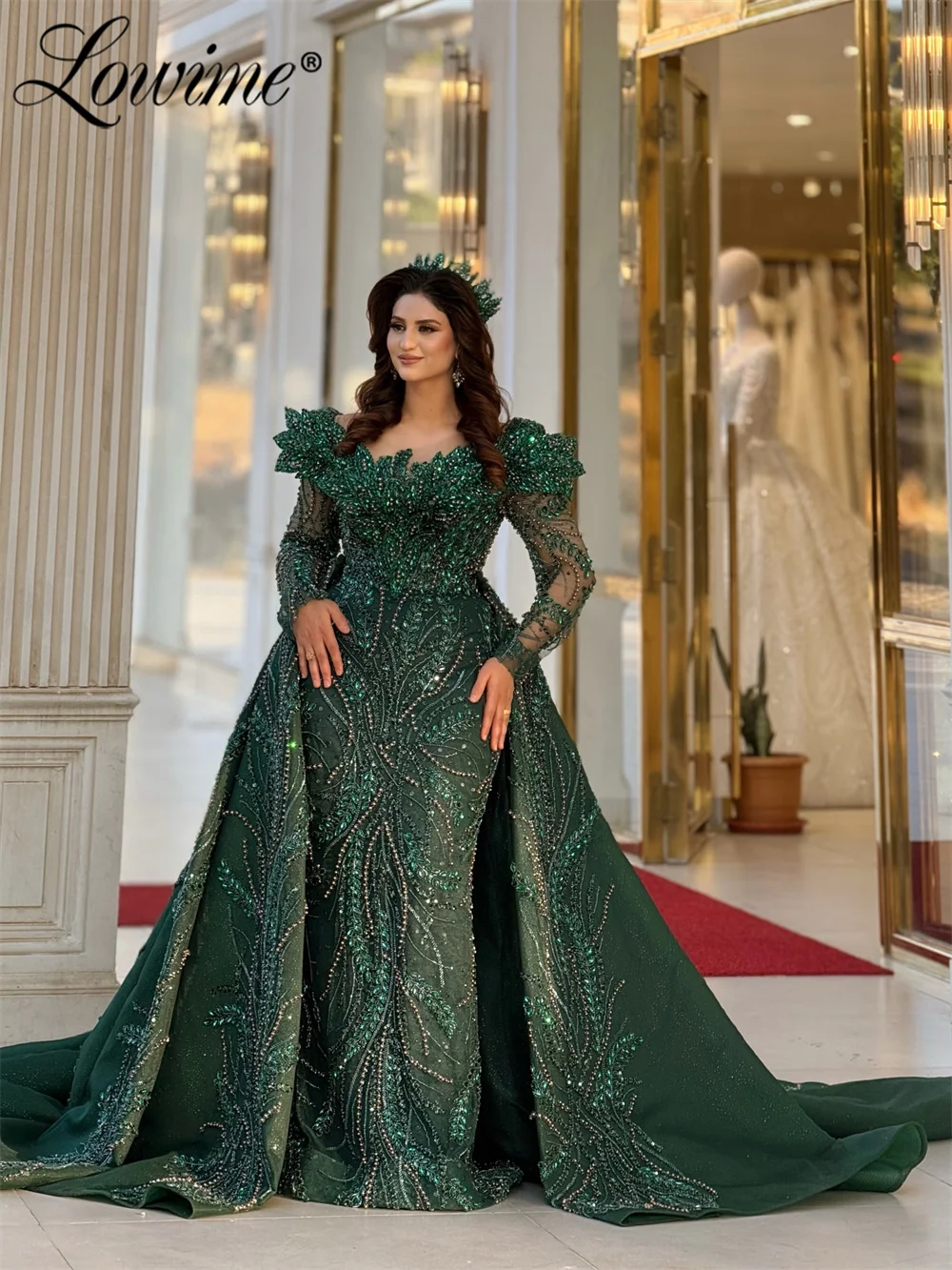 aliexpress green dress Emerald Long Sleeve -AliExpress dinner party dress