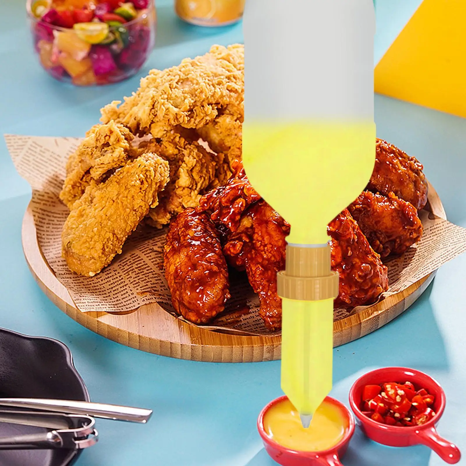 Hangable Sauce Dispenser Sauce Seasoning Bottles Dispensers 2.5L Leak Proof Seasoning Syrup Container for Food Courts Hotels