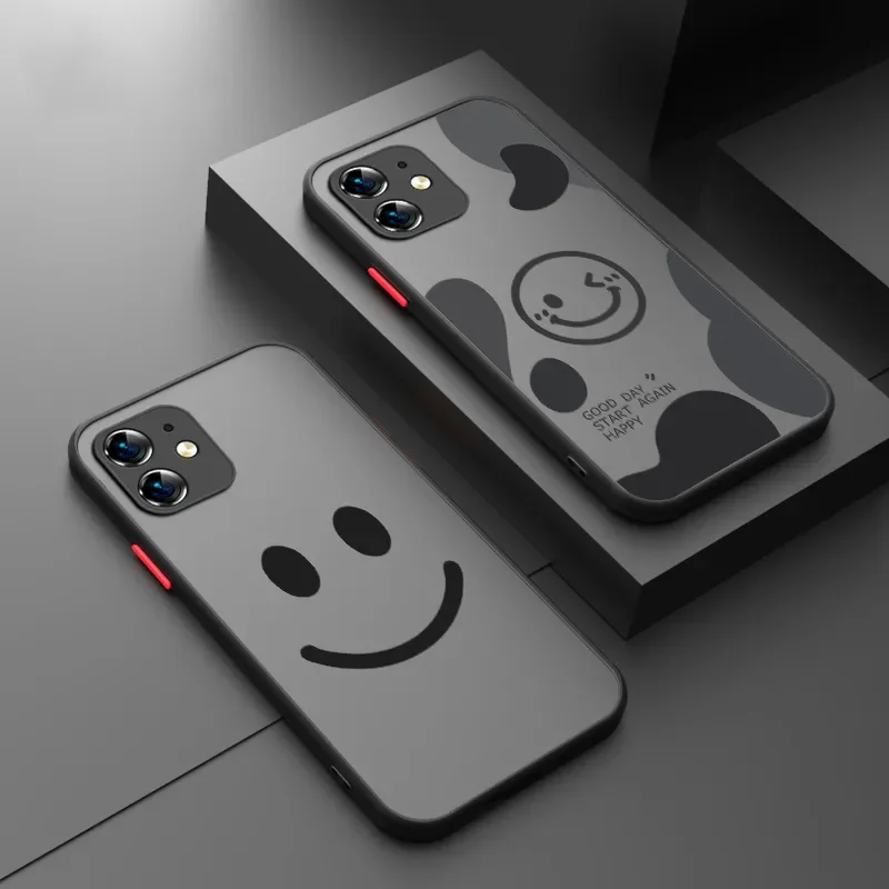 Happy everyday Healthy Happy Smiling Face For iPhone Case 16 15 14 13 12 11 Pro XR XS Max 7 8 Plus Anti-Drop Phone Y2K Cover