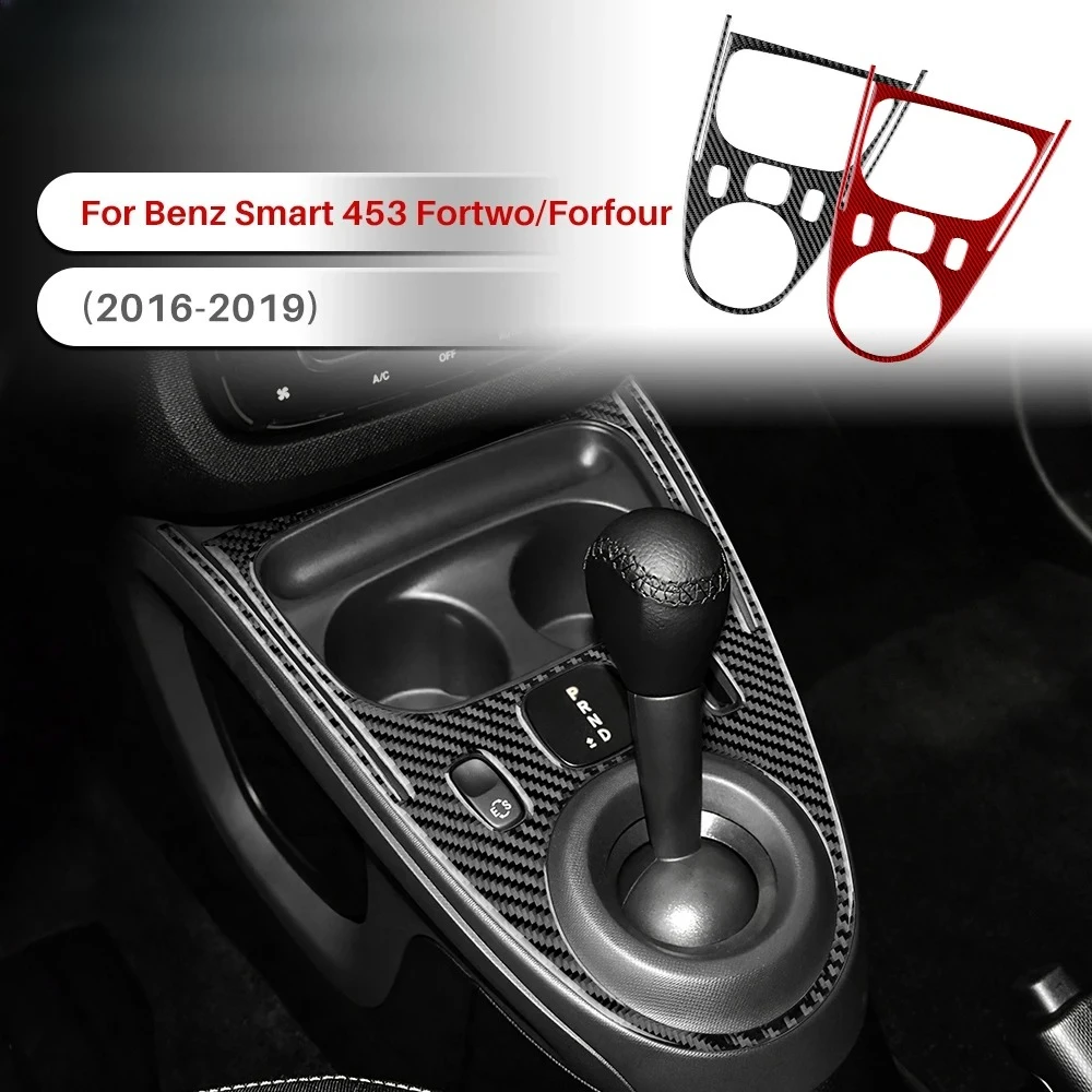 

Real Carbon Fiber Trim for Smart Fortwo 453 2016-2017-2018-2019 Car Gear Shift Panel Frame Cover Sticker Interior Decoration