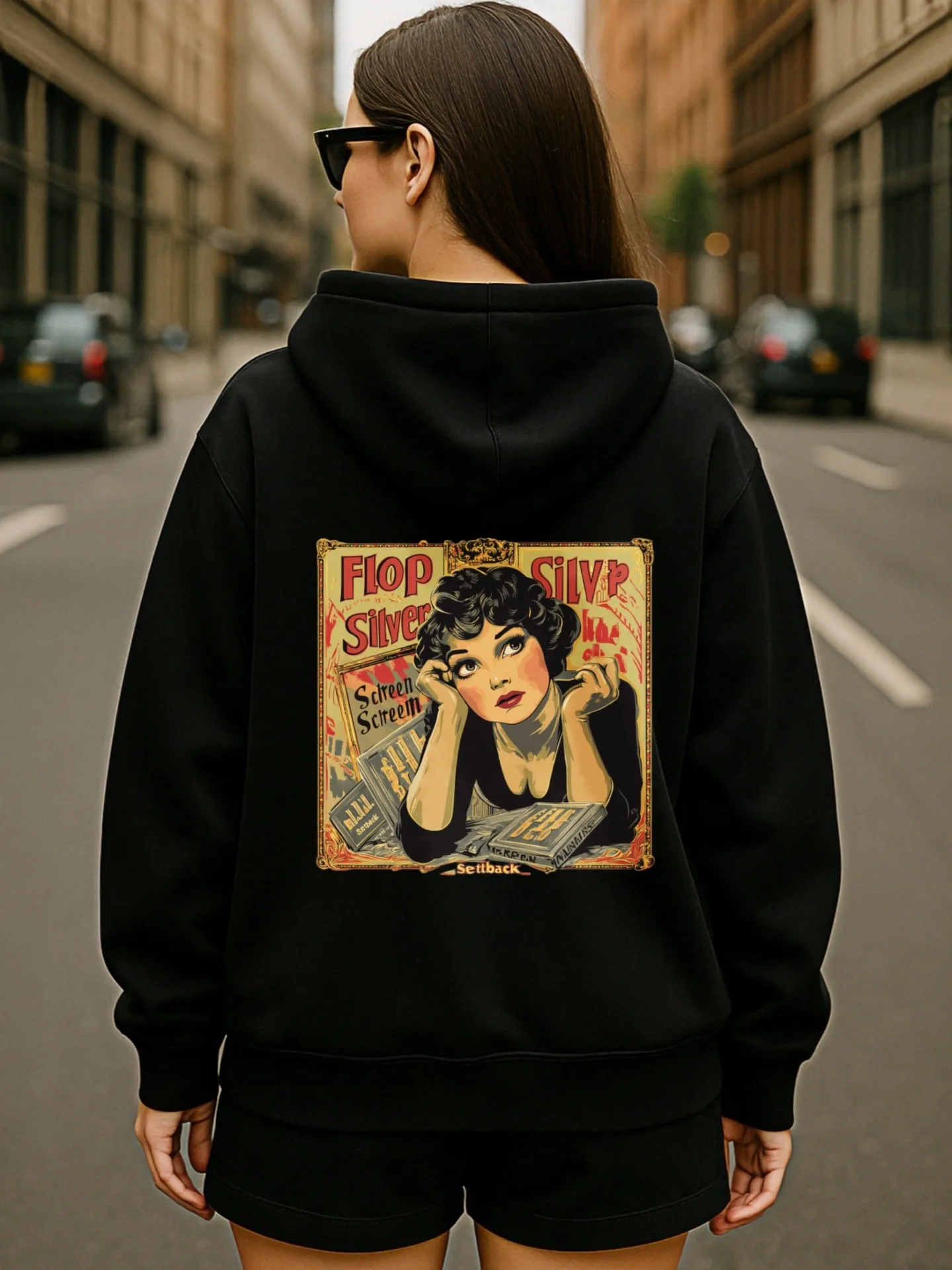 هوديي نسائي برسومات جرافيك، طباعة كرتونية لطيفة، نمط جمالي كاجوال، قماش مريح، ملابس يومية غير رسمية، للشباب