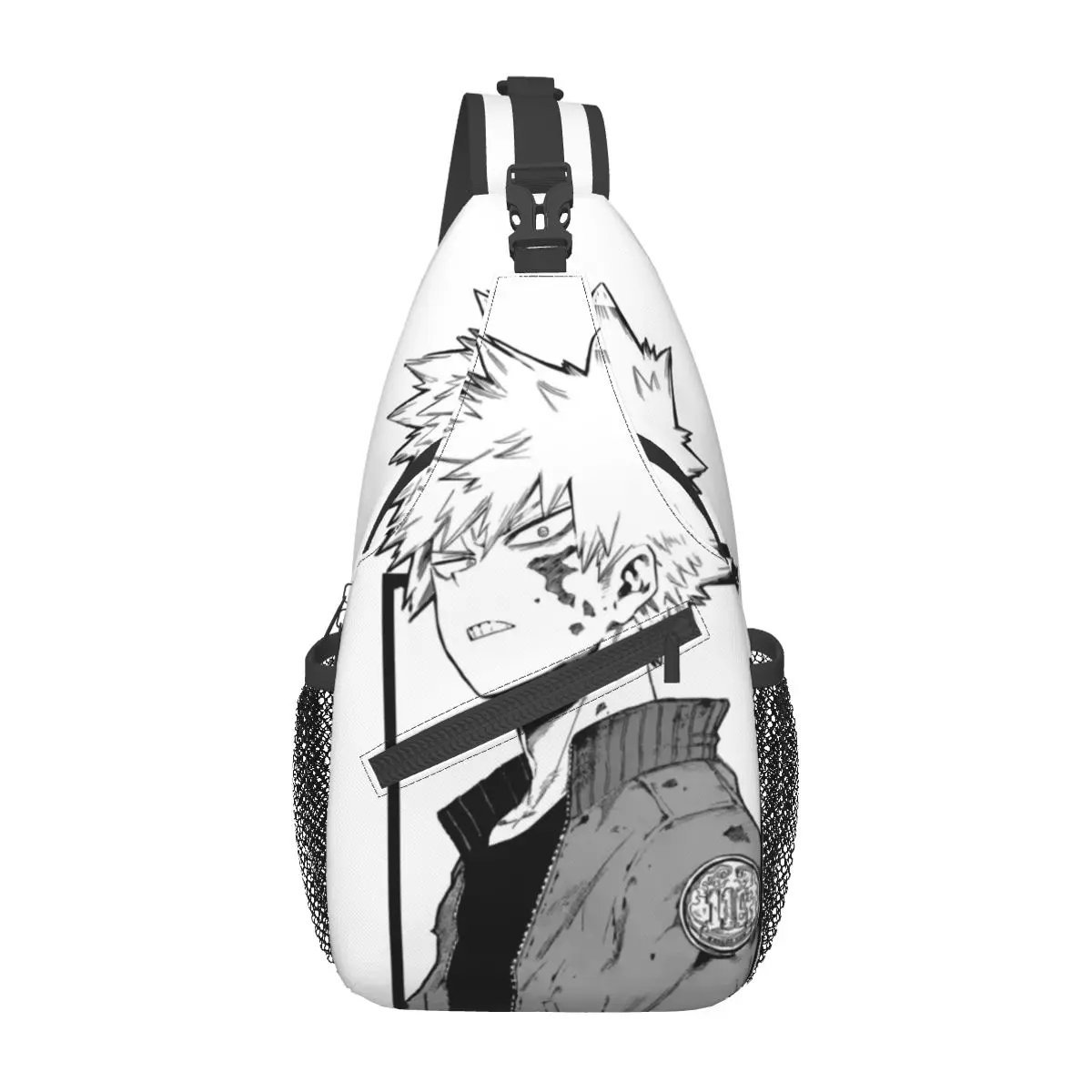 Katsuki Bakugo My Hero Academia tas selempang kecil tas dada bahu ransel Hiking luar ruangan Daypack Manga Anime Pria Wanita