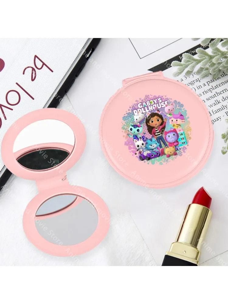 Gabby Dollhouses Miroir de maquillage mignon pour filles femme mode dame dessin animé portable pliable double face miroir nouveaux cadeaux d'anniversaire
