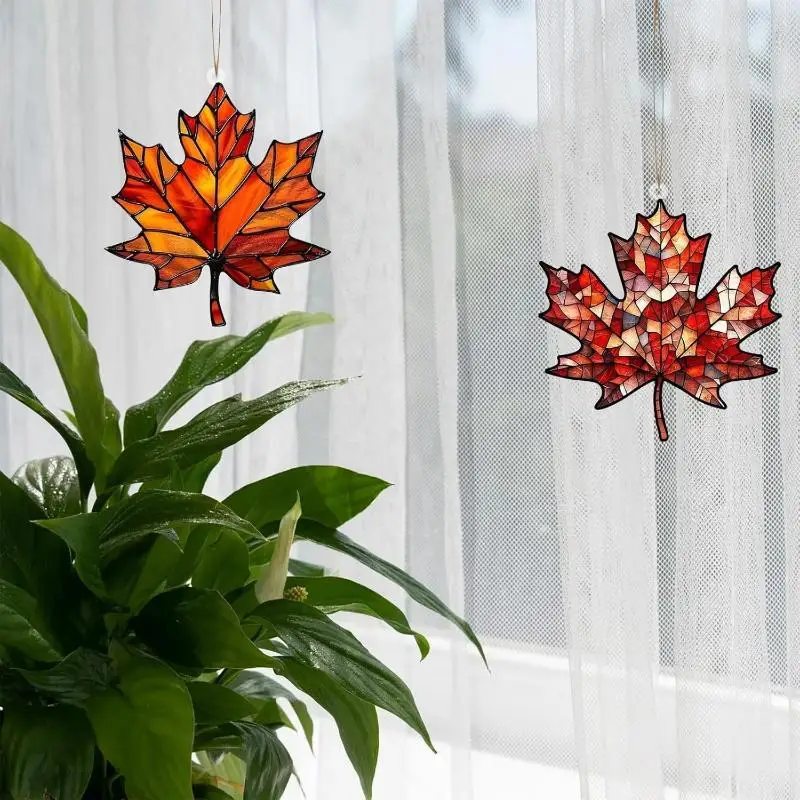 4Pcs 2D Plane Acrylic Leaf, Thanksgiving Special. Hung On Windows, Autumn Celebrations, Home Decor,Portal Decorations