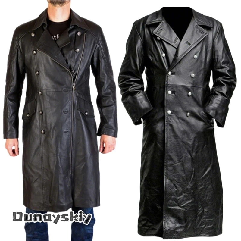 

RWW2 MILITARY Cosplay Costume Vintage Leather Jacket For Men Medieval Coat Halloween Party Role-playing Uniform Suit s-2xl 코스프레