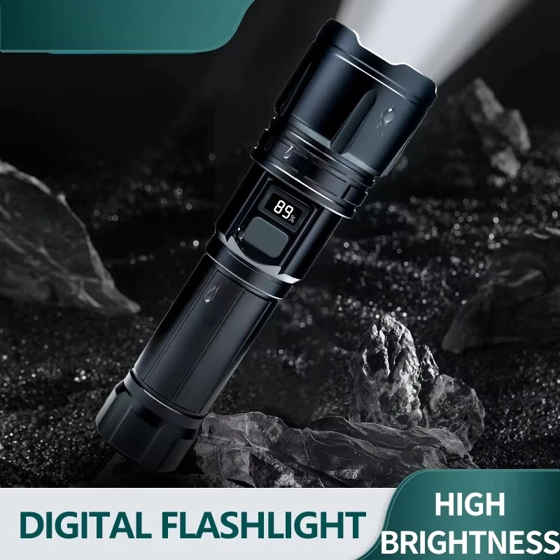 STAR High Quality Laser Flashlight  Portable Long Battery Life Digital Display Waterproof 18650 Flashlight for Outdoor