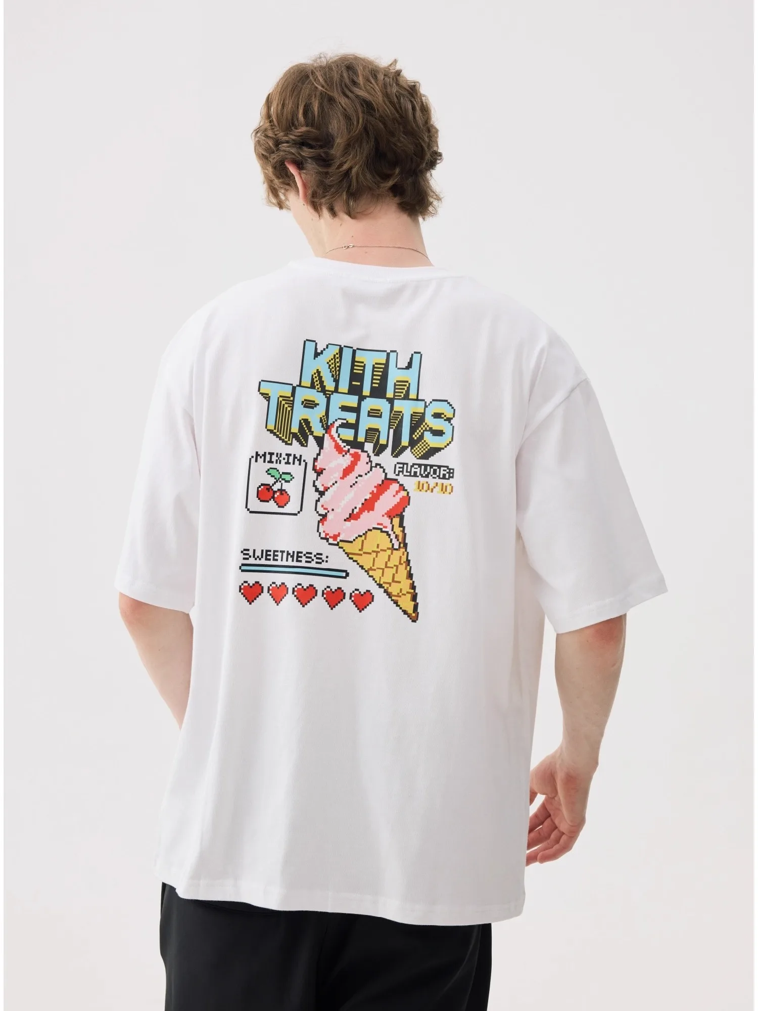 Kith Treats  Style Arcade Game Ice Cream Cone Short Sleeve T-Shirt Breathable Cotton Casual Wear for Teens And Adults