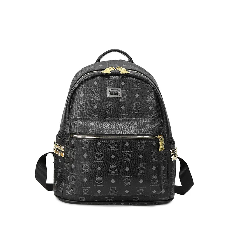Women\'s stylish PU leather backpack mini backpack luxury bags woman designer brown backpack girl\'s pink school bag causual bag