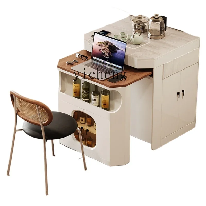 

ZF Multi-Functional Retro Kitchen Island Dining Table Integrated Retractable Folding Mid-Ancient Style Simple Modern