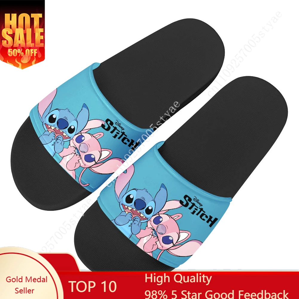 

Липперы Disney Stitch, домашняя уличная повседневная обувь для воды, мужские и женские подростковые пляжные сандалии для бассейна, летние тапочки