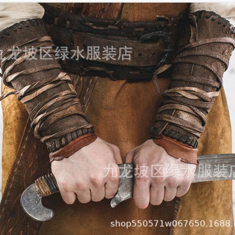 Arm Guards Cosplay Leather Gauntlet Steampunk Arm Cuff Wristband Arm Bracers Halloween Cosplay Costume Accessory