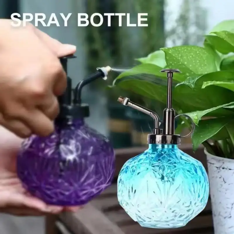 1Pc Vintage Mini Spray Bottle Retro Translucent Glass Anti slip Bottom Watering Can Sprinkler Bottle for Gardening