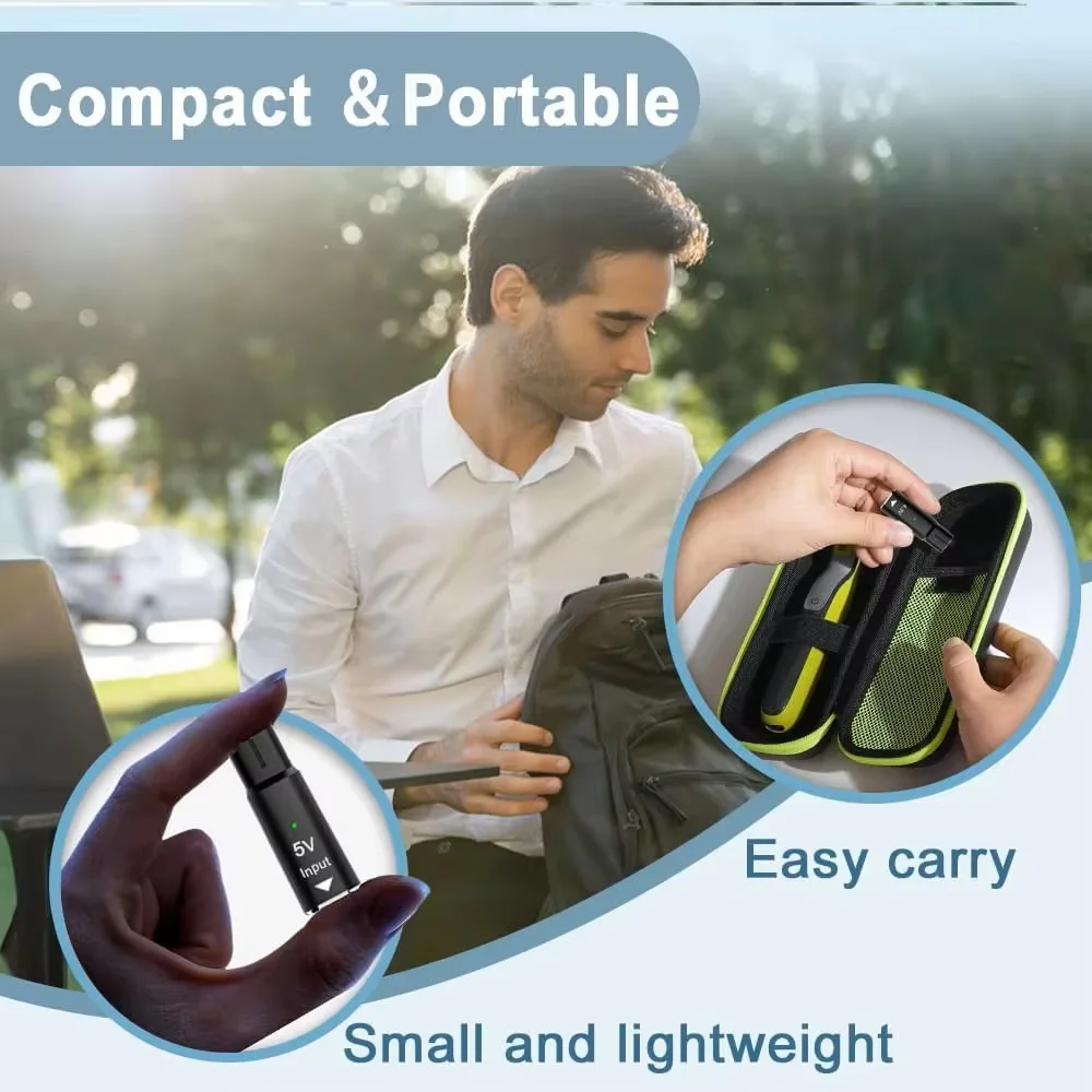 5V 1.5A Type-C Shaver Adapter Charging Converter for Philips One Blade QP4530 QP1924 QP2724 QP2834 with Charging Indicator