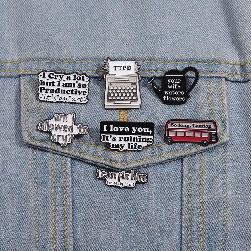 3-8 قطعة/مجموعة البوب المغني ألبوم الموسيقى المينا دبابيس الكرتون غنائية يقتبس بروش دبوس الملابس على ظهره شارة التلبيب هدية للأصدقاء #2