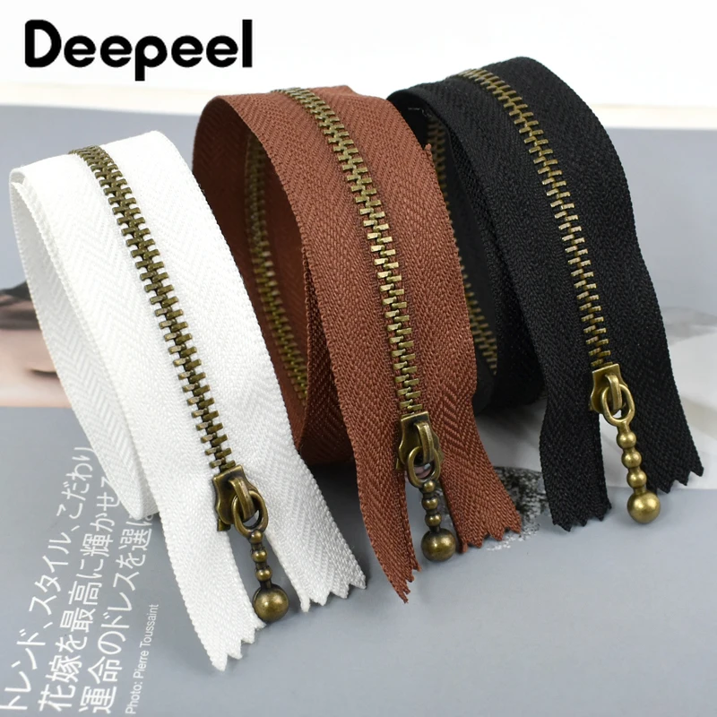 2Pcs Deepeel 3# 12-20cm Metal Zippers Close-end Zips Sewing Bag Garment Wallet Zipper Repair Kit Decor Tailoring Craft Accessory