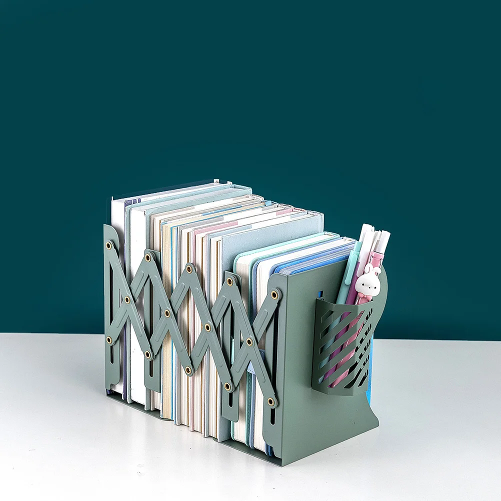 

Creative Telescopic Folding Book Stand Metal Bookshelf Office Student Stationery Anti-Rust Tidy Organizer