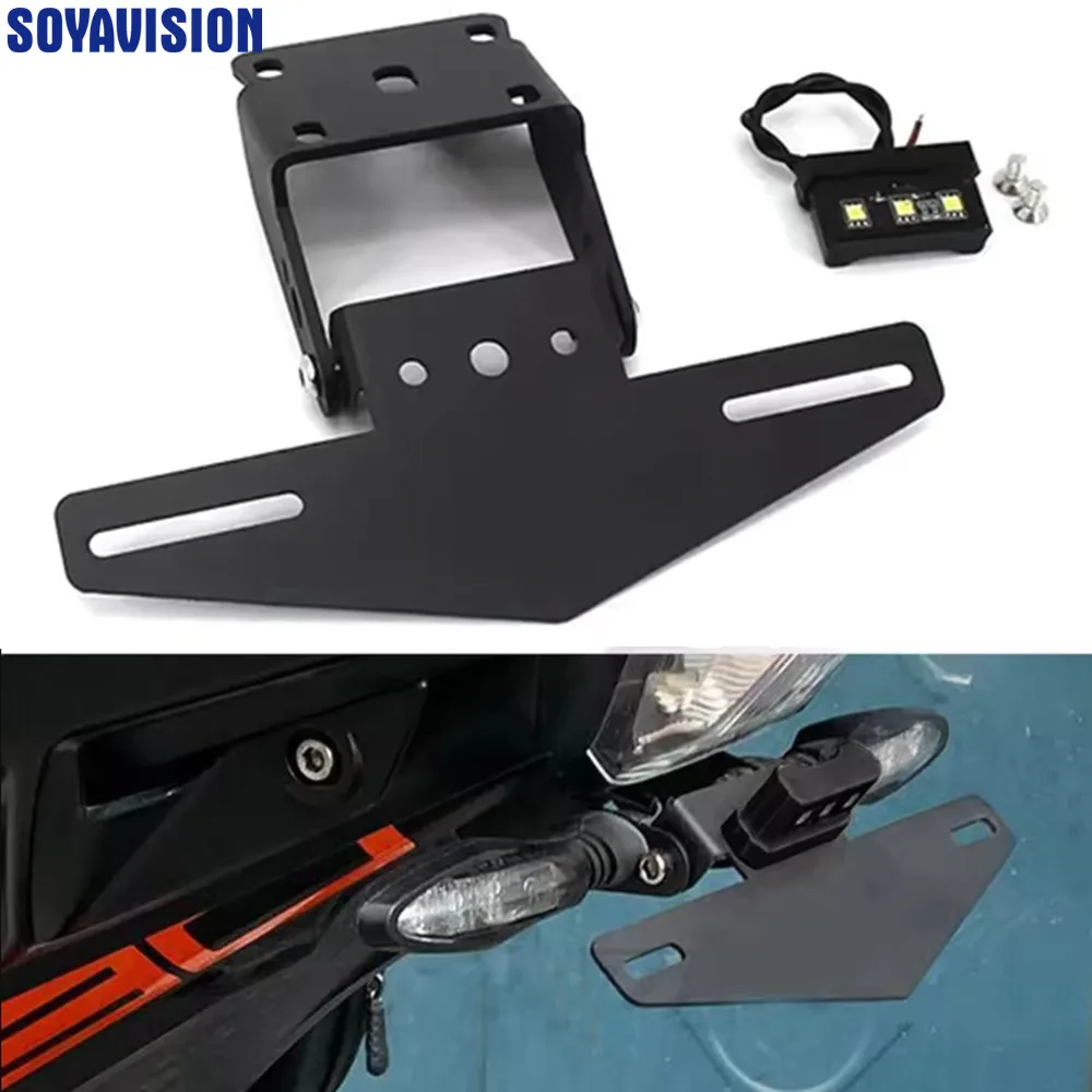 Motorcycle Rear License Plate Holder Fender Eliminator Tail Tidy Frame Mount Bracket For KTM DUEK 125 250 390 Duke390 2017-2021