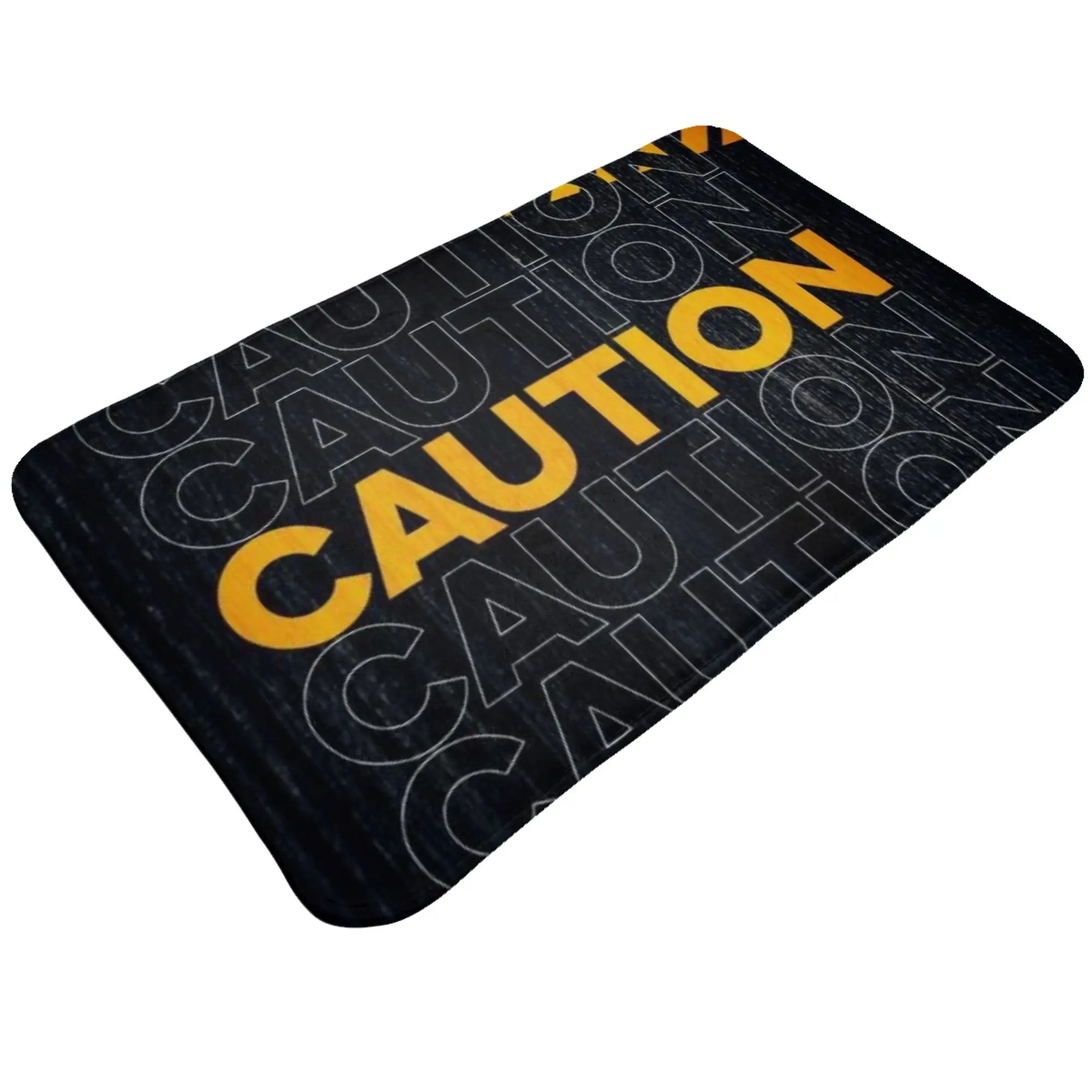 Caution Warning Tape Text Background Non-slip Doormat Bath Mat  Welcome ModernDecor