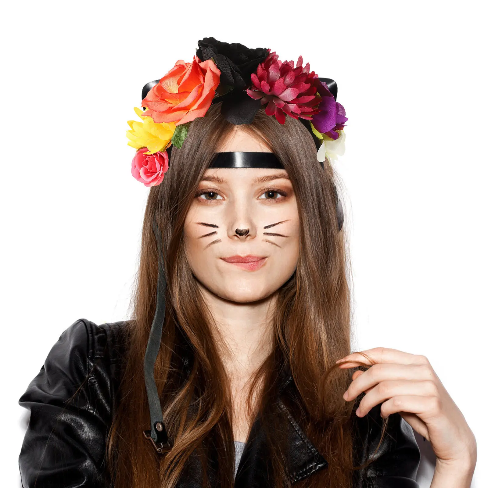 

3 шт. винтажных повязок на голову с розами, готические аксессуары для волос, цветочная корона на Хэллоуин, мексиканский головной убор на День мертвых, для фестивалей