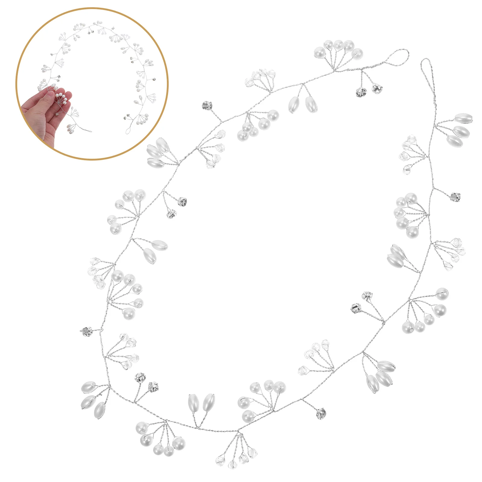 

3pcs Bridal Wedding Headband Imitation Pearl Rhinestone Hair Vine Elegant Hairpiece Jewelry For Women Vintage Bridal Accessories