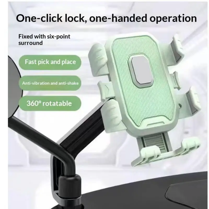 1PC 360° Rotation Shockproof Handlebar Phone Mount One-Key Lock for Motorcycle Bicycle E-Bike Outdoor Riding Accessories Gift