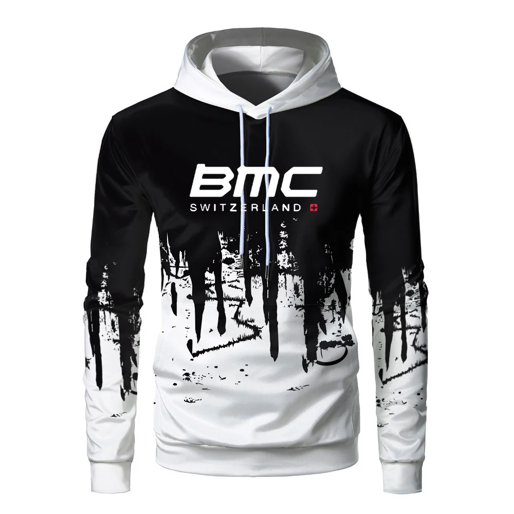 BMC printed men's casual hoodie for autumn and winter popular D digital inkjet hoodie with hat sport shirt fleece