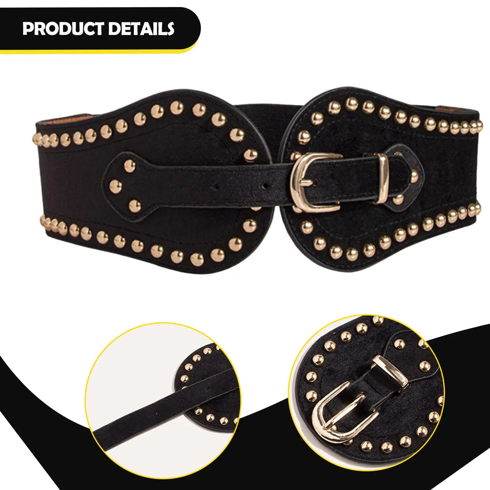 حزام خصر عريض قابل للتعديل، حزام خصر مريح وأنيق لرحلات الجينز