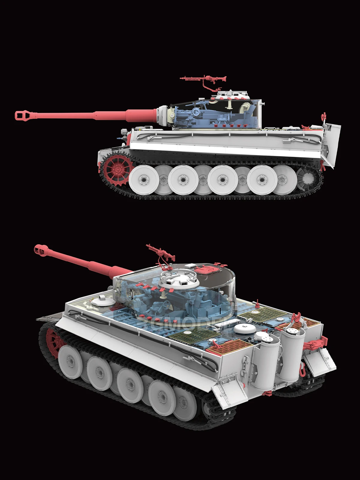 Ryefield-model geassembleerd modelbouwpakket RM-5152 Tiger I Mid-Production Transparant Turret Volledige interieurpakket 1/35