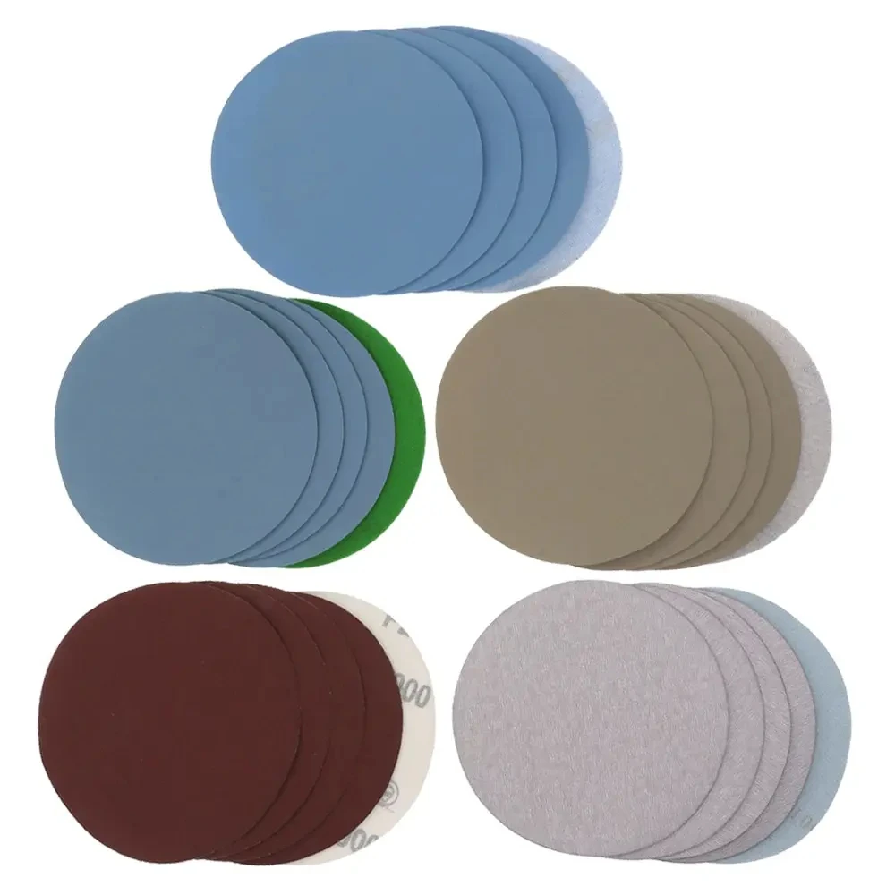 Multi-Grit Sanding Discs Set 15pcs - 125mm Round Hook Loop Sandpaper 1000/2000/3000/4000/5000