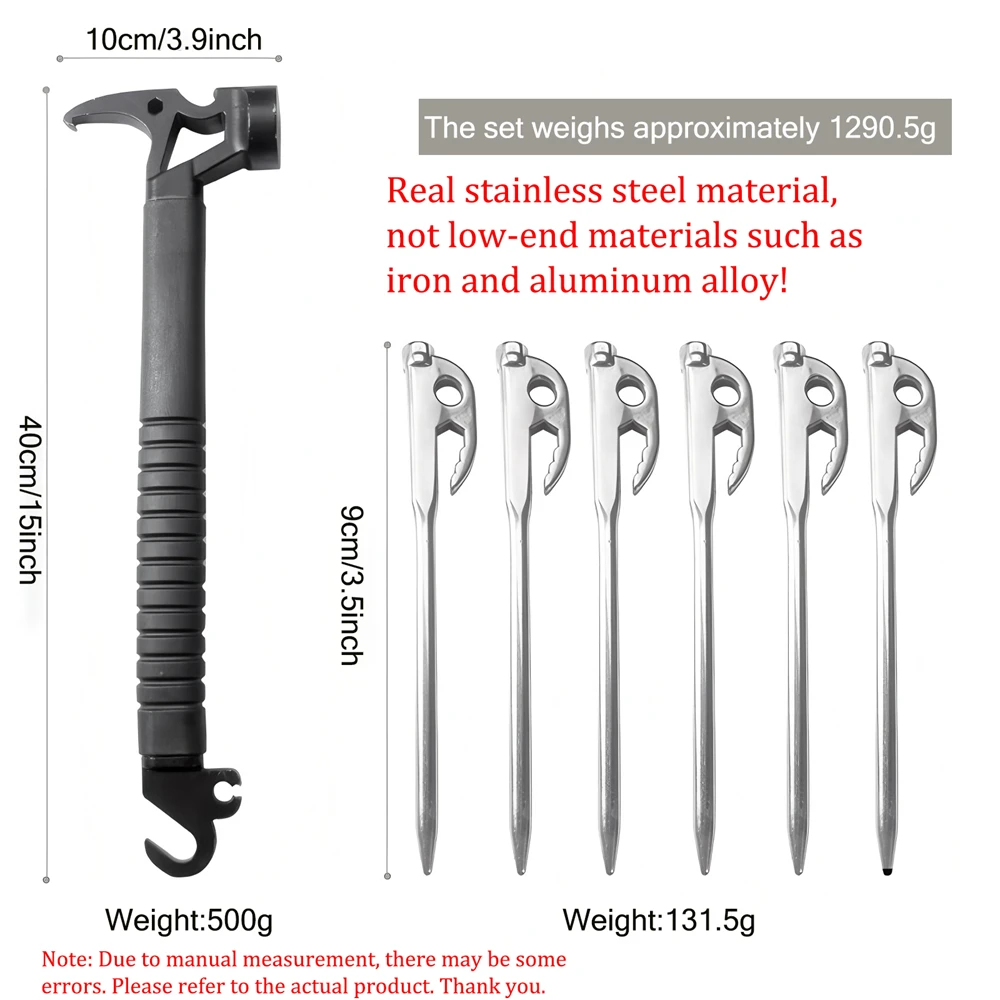 1/6/7PCS, Outdoor Multifunctional Hammer Hammer Hand Tool Fire Rescue Tool Outdoor Survival Tactical Axes Outdoor Tools