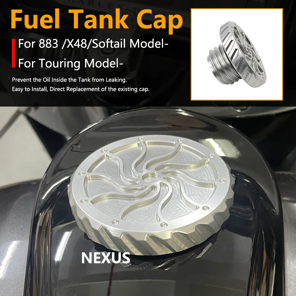 

Fuel Tank Cap For Harley Sportster XL883 XL1200 Dyna Softial CVO Road Glide Street Glide Motorcycle Aluminum Oil Tank Gas Cover