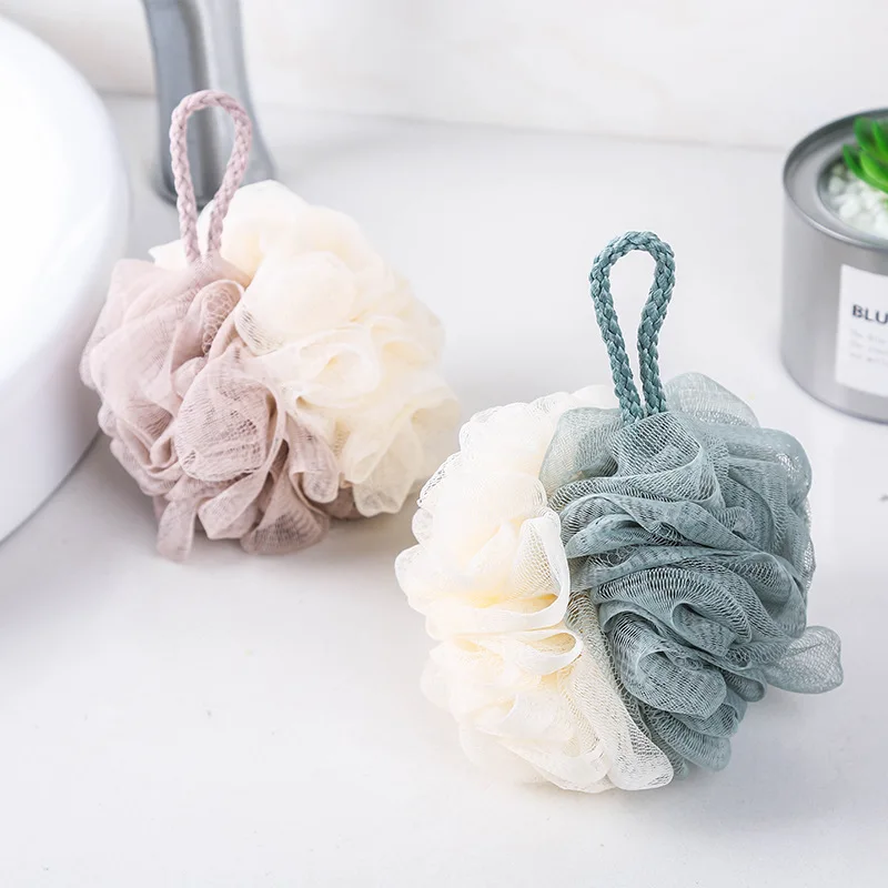 

New Splicing Color Large Bathing Flower Ball Home Adult Bathing Double Color Bubbling Rich Exfoliating Gloves Shower Accessories