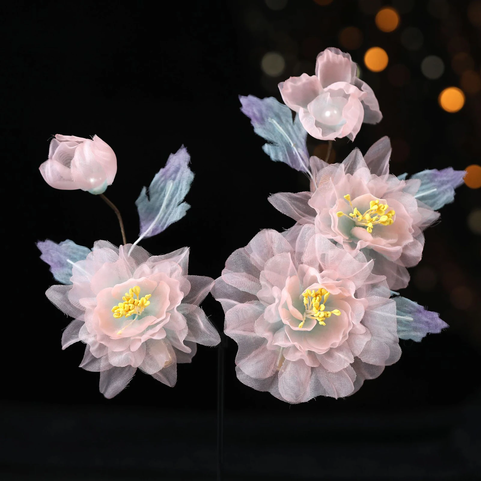 Pink Silk Flower Hairclips Women Girls Hair Accessories Super Fairy Floral Hairpins Retro Chinese Style Headpieces Gifts 2025