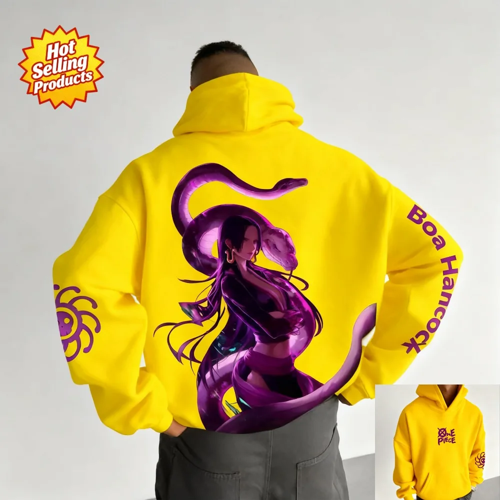 One Piece New Hoodie Boa Hancock Graphic Print Men Women Cotton Oversized Comfort Fit Sweatshirt Unisex Streetwear Autumn Winter