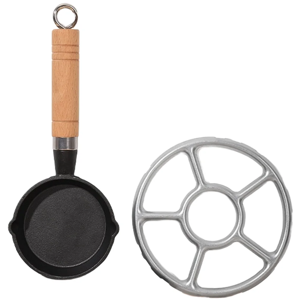 Oil Drizzling Beech Cast Iron Oil Pot Egg Roll Pan Multi-functional Use Excellent Heat Retention Even Heat Distribution
