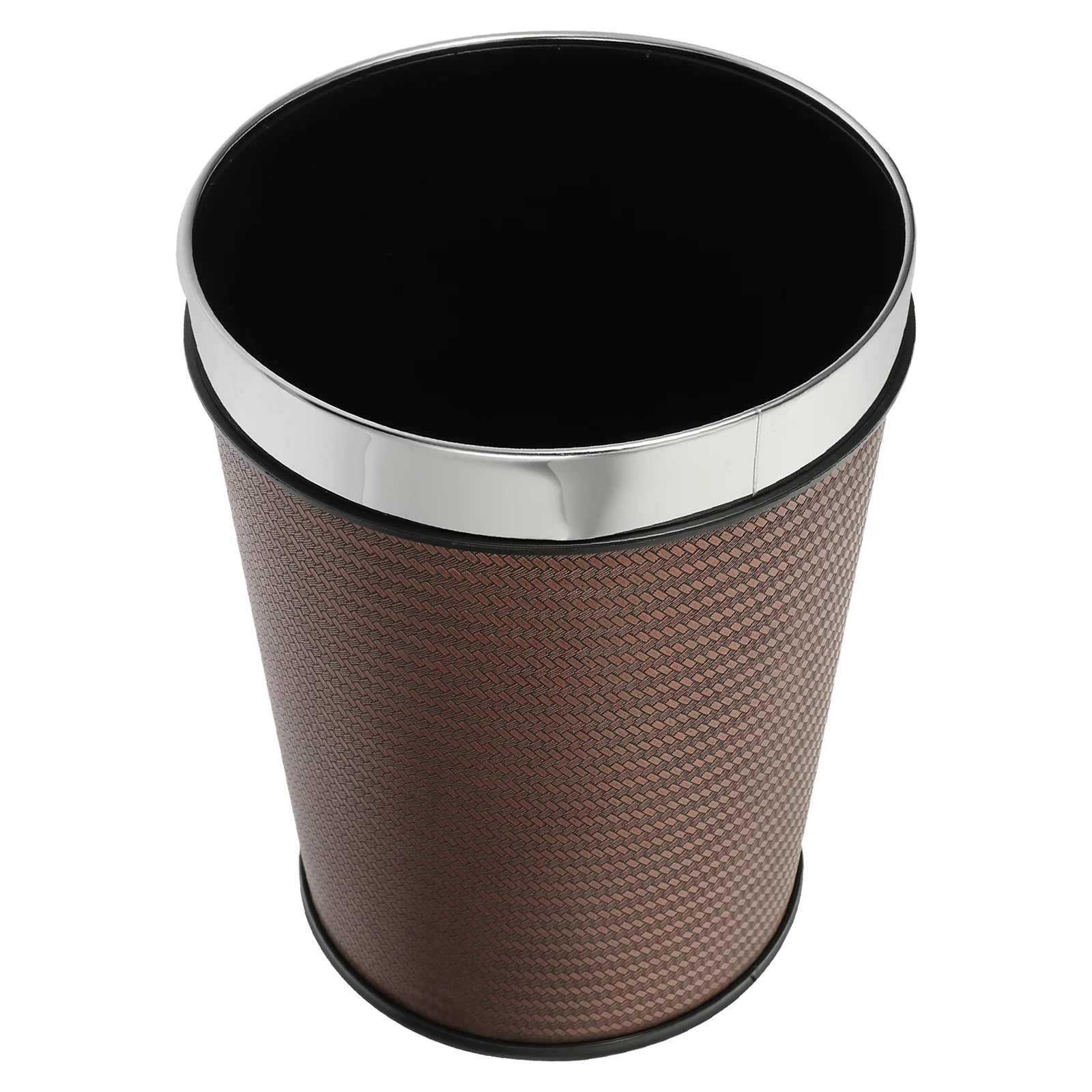 

1pc Vintage Style Stainless Steel Trash Can Large Capacity Garbage Bin For Bathroom Kitchen Office Thickened Metal Waste