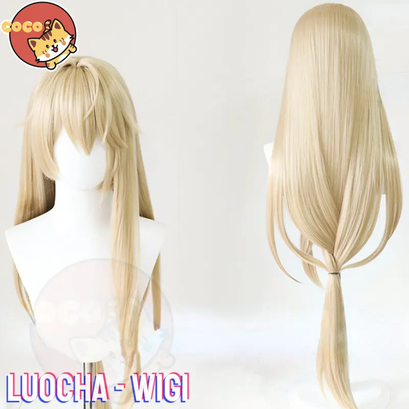 CoCos Game Honkai Star Rail Luocha Cosplay Wig Game Star Rail Intergalactic Merchant Guild Luocha Cosplay Gold Wig