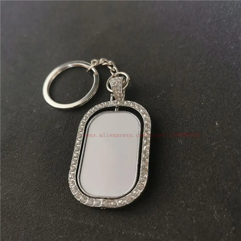 

sublimation blank new rotate keychains hot transfer printing pendant consumables two sided printing 20pcs/lot