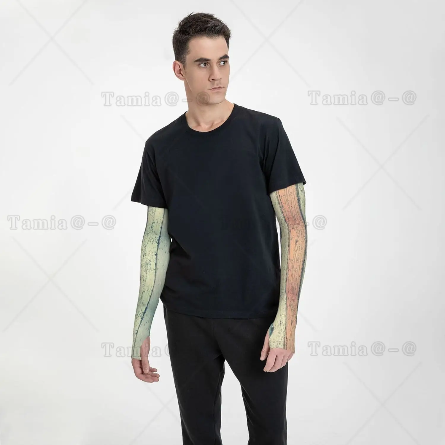 Mangas de brazo con estampado de madera dura, protección solar UV refrescante, compresión deportiva para hombres y mujeres, mangas de brazo de baloncesto y Golf