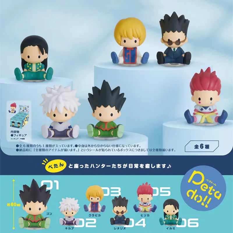 

6 шт./компл. HUNTER×HUNTER Kawaii сидящая версия с маленькими глазами милая фигурка модель игрушки 6 см