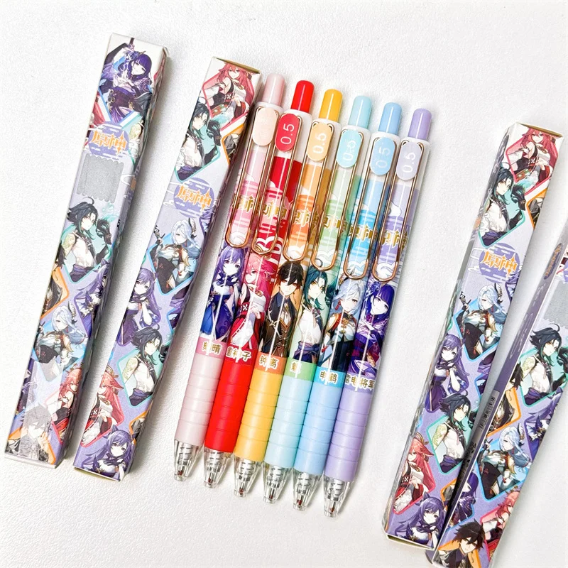 36pcs/lot Creative Genshin Impact Gel Pen Cute 0.5mm Black Ink Signature Pens Stationery Gift School Writing Supplies