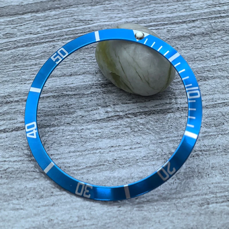 Mod 36,5 mm x 30,6 mm gebogener Retro-Uhrenlünetteneinsatz aus Aluminium, passend für Vintage Submariner für NH35-Uhrenzubehör, Gehäusering