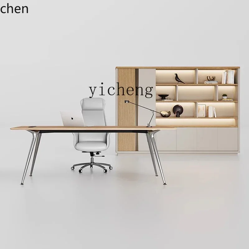 y9.4- Simple Modern Boss Office Desk and Chair President Desk and Chair Combination Manager Supervisor Single Computer Desk