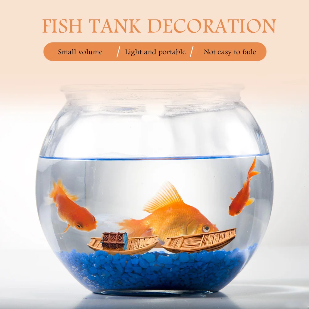 

12Pcs Aquarium Decor Resin Boat Ornaments Decorative Fish Tank Accessories Office Desktop Ornament Aquarium Ornament