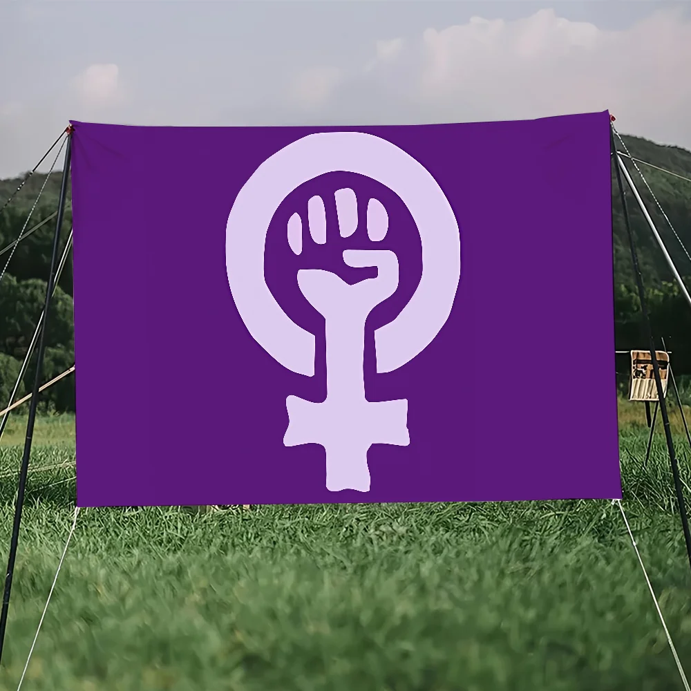 F-النسوية F-النسوية العلم للتخييم في الهواء الطلق بار نزهة حفلة ديكور المنزل الحلي راية