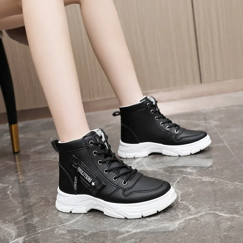 Designer Fashion Women‘s Ankle Boots Spring Comfortable Soft-sole High Top Shoes Sneakers Non Silip Wear-resistant Casual Shoes