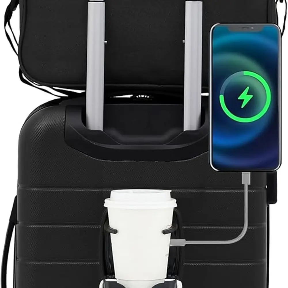 

Black 2-Piece Wrangler Smart Large Set: Cup Holder, USB Port, Phone Holder