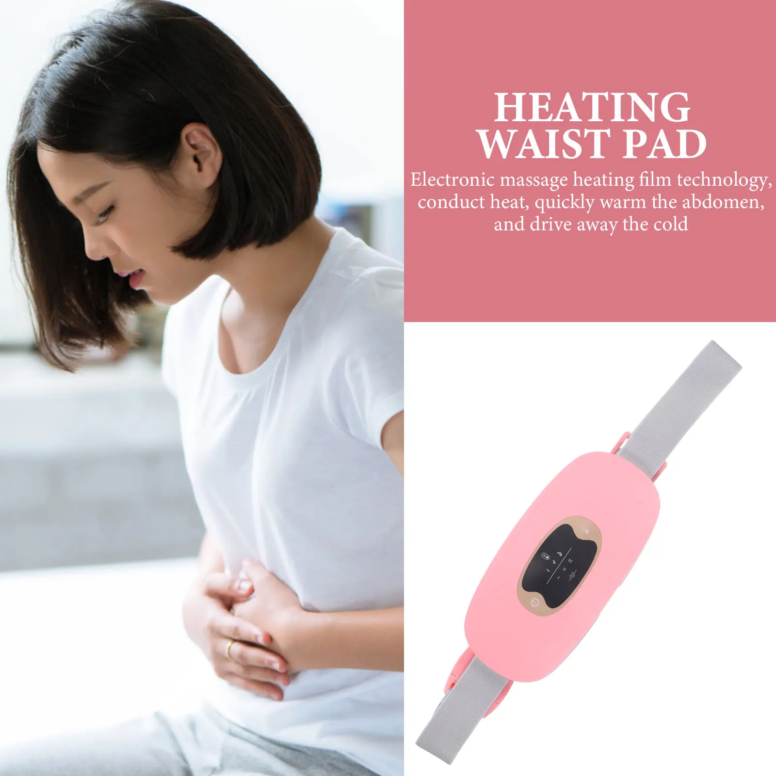 

Warm Palace Belt Heating Waist Pad Electric Warm Belt Wrap Deer Velvet Massage Adjustable Frequency Simulated