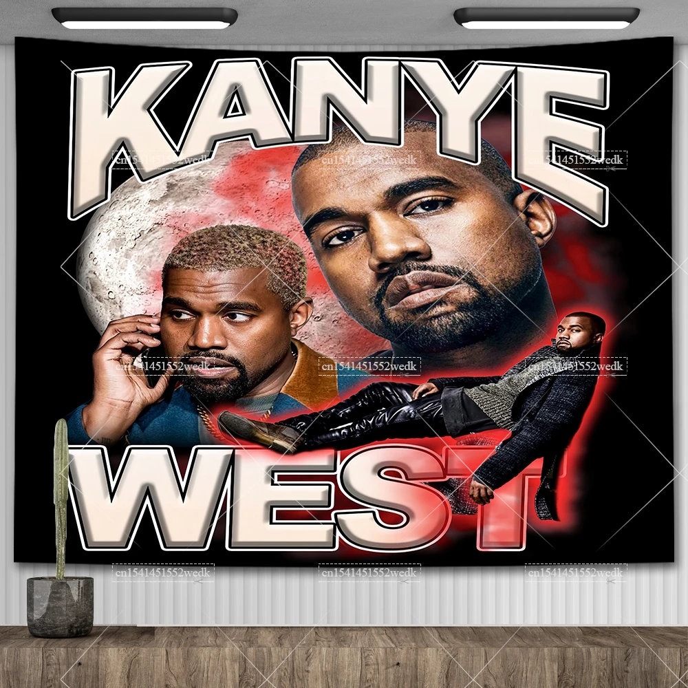 Kanye West Tapestry Tweet Vultures Hip Pop Album Wall Hanging Tapestry Aesthetic Room Decor Dorm Party Backdrops Wallpapers