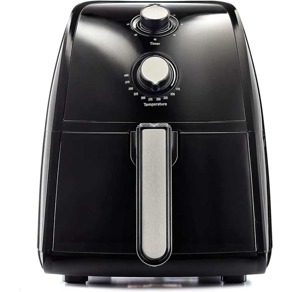 BELLA Electric Hot Air Fryer, Healthy No-Oil Deep Frying, Cooking, Baking and Roasting, Easy Clean Up,  2.6 QT，Black